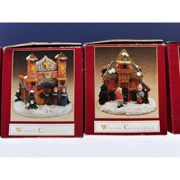 Winsor Collection Mini Christmas Village – Set of 5 w/ Boxes - Picture 8 of 11